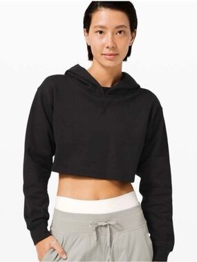 Lululemon Women's Black All Yours Cropped Hoodie Size 0 RN106259 Athleisure Soft